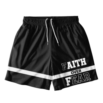 Faith Over Fear Christian Mesh Shorts 2